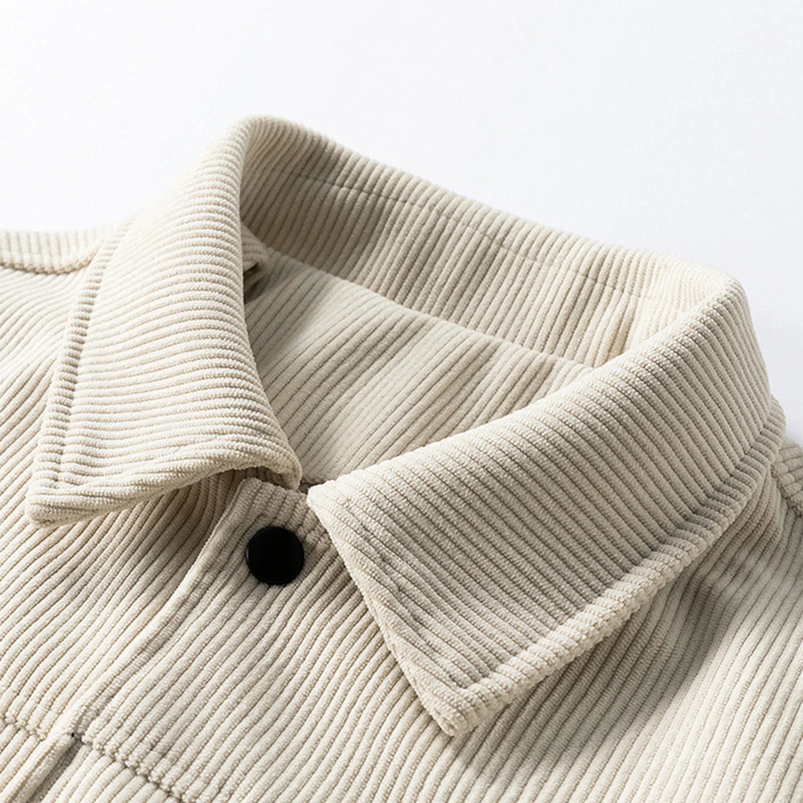 Chaqueta Camisa Para Hombre Elegante Casual De Manga Larga Con Botones Chaquetas De Pana Para Otoño E Invierno Shacket De Ajuste Relajado Acolchada Con Bolsillos Beige 3XL