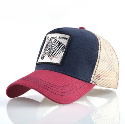 High Quality Zebra Embroidery Baseball Cap Women Men Summer Mesh Snapback Hip Hop Hat Fashion Unisex Trucker Bone Casquette