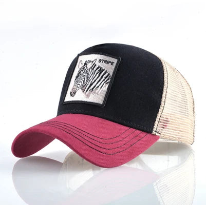 High Quality Zebra Embroidery Baseball Cap Women Men Summer Mesh Snapback Hip Hop Hat Fashion Unisex Trucker Bone Casquette